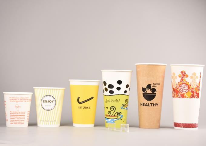 ロゴのコーヒー/コーラのFDA LFGBのために塗られた美しく冷たい飲み物の紙コップのPEはリストしました