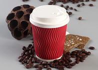 Customized Hot Paper Triple Wall Cups With Lids , 4 Color Process Printing