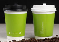PEのふたが付いている飲料のための上塗を施してある使い捨て可能な二重壁紙のコーヒー カップ