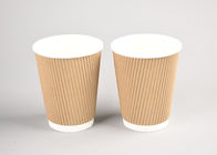 Custom Printing Kraft Triple Wall Cups12oz 300ml Heat Insulation For Hot Drinking